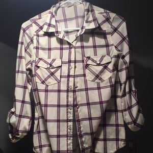 Pink and blue plaid shirt